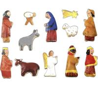 Lot de 12 emporte-pièces en forme de personnages de crèche – Emporte-pièces pour décorations de Noël, accessoires de crèche pour Noël
