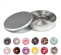 Lot de 12 Emporte-Pièces Ronds en Acier Inoxydable pour Gâteaux et Cookies, Ustensiles de Pâtisserie, Anneaux en Métal pour Pâtes, Fondants, Donuts, Bonbons, Emporte-Pièces Circulaires