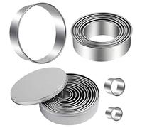 Lot de 12 emporte-pièces ronds pour biscuit - Emporte-pièces en forme de cercle - Moules à beignets ronds pour la cuisson des pâtisseries, des pâtes, des beignets
