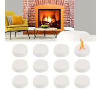 Lot de 12 éponges en céramique pour bioéthanol, cheminée | Pour poêle au bioéthanol, laine céramique pour intérieur en gel, longue durée de combustion, 8,6 x 8,6 x 2,8 cm
