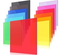 Lot de 12 feuilles acryliques translucides colorées de 20,3 x 20,3 cm d'épaisseur pour découpe au laser, panneaux acryliques colorés pour verre, bricolage, peinture, loisirs créatifs