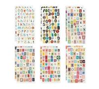 Lot de 12 Feuilles Lettres et Chiffres Autocollants Vintage | Stickers Scrapbooking Adhésifs Résistants, Accessoires Créatifs pour Journal Intime et Album Photo DIY