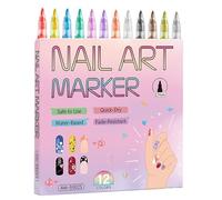 Lot De 12 Feutres - Pointe 0,7mm | Marqueurs Pour Décoration D'Ongles | Stylos Vernis 3D Pour Manucure Créative, Dessin Sur Ongles, Salon Et Usage Quotidien