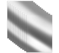 Lot de 12 films miroir autocollants pour miroir - Flexible - Sans verre - Carrelage mural - Pour bricolage, maison, salle de bain - Décoration murale (10,2 x 15,2 cm)