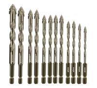 Lot de 12 foret excentriques avec 4 tranchants - Foret multifonction haute dureté pour verre, céramique, bois et métal (3 à 12 mm)