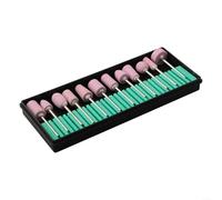 Lot de 12 forets rotatifs en céramique avec tige de 2,35 mm pour mini perceuse, polisseuse, métal, bois, jade, verre, pierres précieuses, soin des ongles, accessoires de bricolage, couleur argent et
