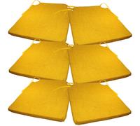 Lot de 12 Galettes de Chaise 40x40x3cm Jaune