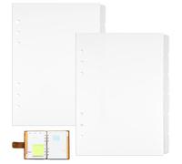 Lot de 12 Intercalaire A5 6 Trous, Intercalaires Classeur A5 en Plastique | 21 x 14,7 cm Beige Intercalaire pour Cahier à Anneaux, Robuste Feuille de Séparation à Index pour Bureau, Maison, École