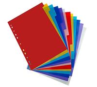 Lot De 12 Intercalaires A4 En Plastique, 12 Positions, Colorés | 11 Trous, 29,5 x 20,8 Cm, Inscriptibles, Résistants, Pour Classeurs 2/3/4/11 Anneaux