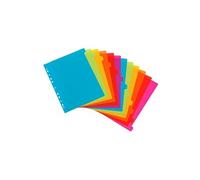 Intercalaires réinscriptibles neutres polypropylène - 12 onglets - Viquel Happy Fluo