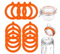 Lot De 12 Joints Bocaux Le Parfait En Silicone, Orange, 95X70 mm