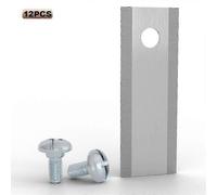 Lot de 12 lames de rechange pour tondeuse à gazon Stiga, en acier inoxydable, à trou unique, 44,5 mm