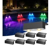Lot de 12 lampes solaires pour piscines hors sol et enterrées, éclairage LED solaire, accessoires de décoration pour clôtures et~143