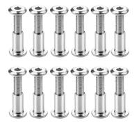 Lot de 12 M6 x 20mm Vis de Connexion Boulons de Fixation à Douille Hexagonale Boulon de Reliure à Tête Plate avec Écrou de Manchon