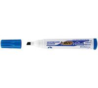 Lot de 12 Marqueur effaçable à sec pour tableaux blancs pointe biseautée encre à base d'alcool bleue BIC VELLEDA 1751