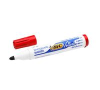 Lot de 12 Marqueur effaçable à sec pour tableaux blancs pointe ogive encre à base d'alcool rouge BIC VELLEDA 1701