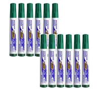 Lot De 12 Marqueurs Effaçable - Velleda 1701 - Vert - Bic - Pointe Moyenne Conique