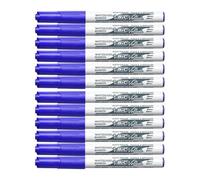 Lot De 12 Marqueurs Effaçable - Velleda 1741 - Bleu - Bic - Pointe Moyenne Conique