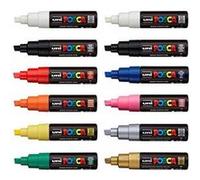 Lot de 12 marqueurs Posca PC-8K pointe large biseautée G