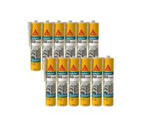 Lot de 12 mastics haute performance SIKA SikaHyflex 250 Façade - Gris béton - 300ml