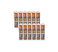 Lot de 12 mastics silicone SIKA Sikasil construction - Transparent - 300ml