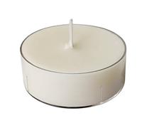 Lot de 12 maxi-tealight avec tasse transparente - Cire végétale couleur ivoire - Durée 10 heures - Diamètre 5,7 cm - Cereria Di Giorgio