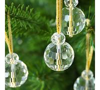 Lot de 12 Mini Boules de Noël en Verre Transparent à Suspendre pour Noël, fête de Mariage, décoration d'intérieur (Transparent)