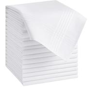 Lot de 12 mouchoirs en coton avec liseré en satin, 28 x 28 cm, par Dudu N Girlie