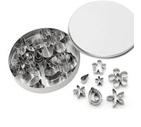 Lot de 12 moules à biscuits en forme de fleur en acier inoxydable, petit coupe-biscuits pour la cuisson à domicile et la décoration de gâteaux, fournitures de cuisson artisanales en sucre