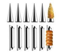 Lot de 12 moules en forme de corne de crème en acier inoxydable - Moules tubulaires pour cannoli - Pour pâtisserie danoise - Croissant, rouleau de crème