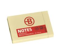 Lot de 12 - Notes repositionnables jaunes Bruneau 40 x 50 mm - bloc de 100 feuilles - Notes unies - Bruneau