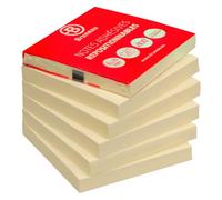 Lot de 12 - Notes repositionnables jaunes Bruneau 75 x 75 mm - bloc de 100 feuilles - Notes unies - Bruneau