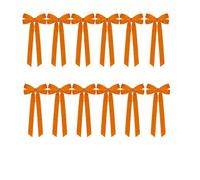Lot de 12 nœuds de Noël en velours orange - Décoration d'automne pour sapin de Noël, couronne, porte, citrouille et récolte (12, orange)