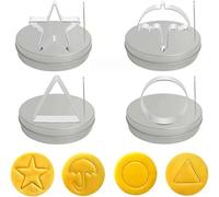 Lot de 12 outils de fabrication de bonbons coréens en acier inoxydable - Kit de jeu rond en forme de calamar - Parapluie triangulaire et étoile - Pour fête, biscuits dalgona squid game (12 pièces)