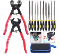 Lot de 12 outils de mosaïque, pinces à mosaïque en verre à roulettes et pince coupante pour carrelage