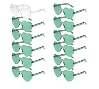 Lot de 12 paires lunettes soleil cœur, accessoire photo carnaval, monture métal polycarbonate, fête enfant adulte .