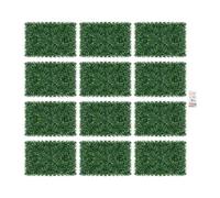 Lot de 12 panneaux muraux de plantes artificielles, 40 x 60 cm, haie brise-vue, décoration murale en polyéthylène de qualité supérieure, bricolage mural pour balcon, jardin, terrasse, mariage