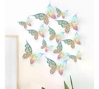 Lot de 12 papillons décoratifs muraux 3D creux, 3 tailles, sculptures creuses, design exquis pour décorations de gâteaux de fête~0255