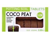 Lot de 12 Pastilles de Terreau Compressé en Fibre de Coco - Diam 3cm - Gonfle jusqu'a 125cm Cube - Fleur Jardin - 452