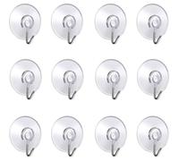(Lot de 12 pcs ventouse) 4x4.4x1.4cm,Crochet Muraux avec Ventouse d'Aspiration,Petites Ventouses Plastiques avec Crochet Ronde pou