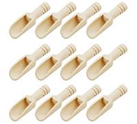 Lot de 12 petites cuillères à sel en bois avec trous pour haricots, sucre, sel