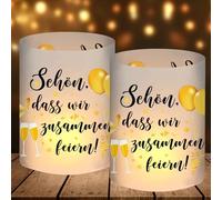 Lot de 12 photophores - Décoration de table d'anniversaire pour femme, homme, fille, garçon, Nouvel An 2026 - Décoration de fête du Nouvel An - Happy New Year 2026 - Carnaval - Décoration de table