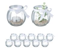 Lot de 12 photophores transparents - 10045846-0