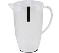 Lot de 12 pichet à anse, broc, carafe avec couvercle et bec, capacité 2.5 L- Diamètre 20/14 x Hauteur 24.4 cm -JUANIO - Transparent G