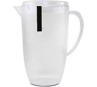 Lot de 12 pichet à anse, broc, carafe avec couvercle et bec, capacité 2.5 L - Diamètre 20/14 x Hauteur 24.4 cm -JUANIO - Transparent G