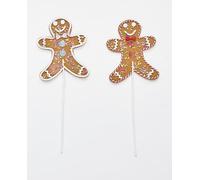 Lot de 12 pics en forme de bonbon en pain d'épices 26,7 cm
