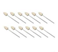 Lot de 12 pièces de polissage en feutre avec tige de 3 mm pour outils rotatifs, 65 mm de long, tête de ponçage en laine pour polir le métal, le verre et le plastique, traitement de surface efficace (3