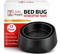 Lot de 12 pièges intercepteurs de punaises de lit - Noir - Piège passif de surveillance et de détection - Ajustement universel pour pieds de lit et de meubles - Protection murale réutilisable non