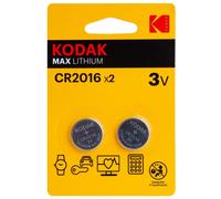 (LOT DE 12) Pile lithium CR2016 3V KODAK ULTRA Blister de 2 piles (Vendu par 12)