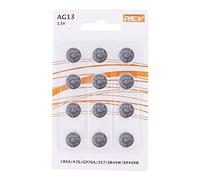 Lot de 12 Piles Alcaline AG13 1,5V, Pile Bouton au Lithium Alcaline, LR44, A76, GP76A, 357, SR44W, SR44SW